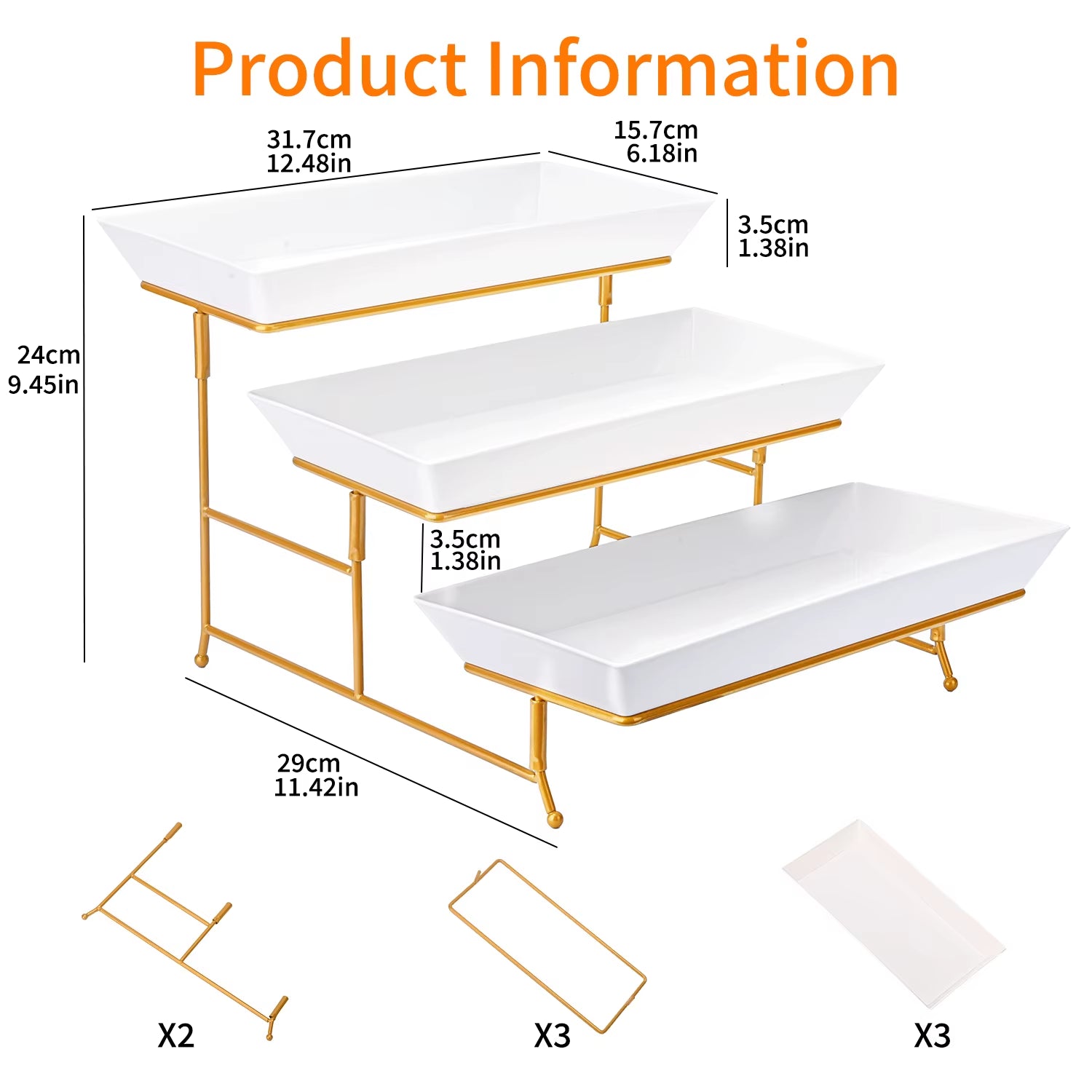 1PCS Three Layer Fruit Tray Rack Buffet Table Cold Plate Creative Fruit Tray Rack Cake Sweet Snacks Fruit Tray Food Display Rack