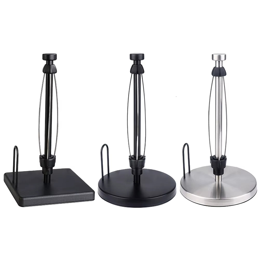 Stainless Steel Paper Towel Holder with Ratchet Mechanism Paper Towel Dispenser with Weighted Base Anti-Slip Kitchen Organizer