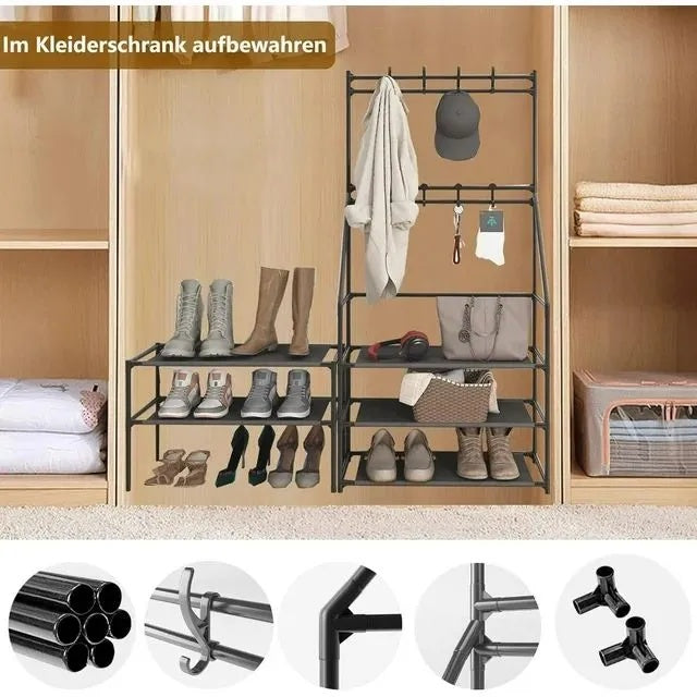 5-Tier Black Shoe Rack