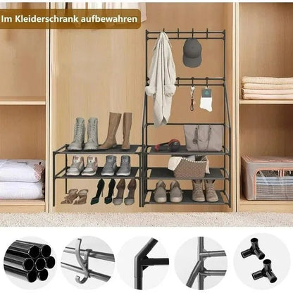 5-Tier Black Shoe Rack