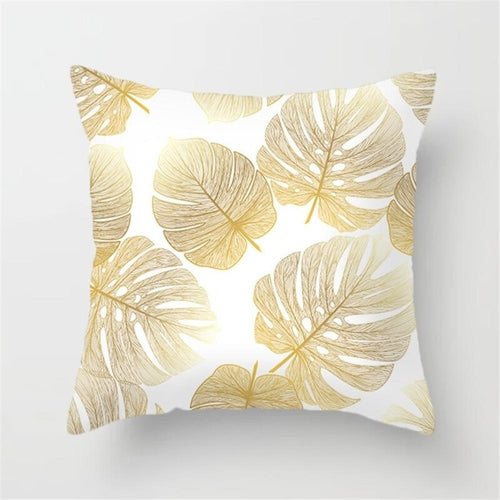 Gold Leaf Cushion Cover for Home Decor