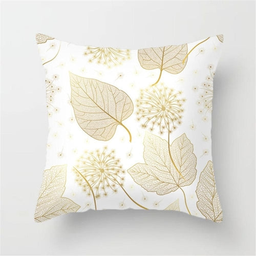 Gold Leaf Cushion Cover for Home Decor