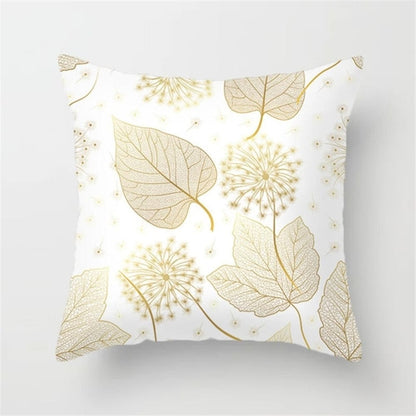 Gold Leaf Cushion Cover for Home Decor