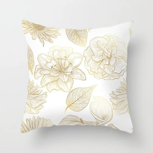 Gold Leaf Cushion Cover for Home Decor
