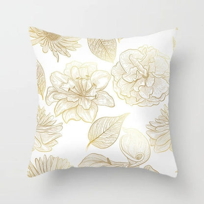Gold Leaf Cushion Cover for Home Decor