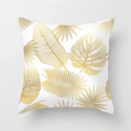 Gold Leaf Cushion Cover for Home Decor