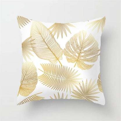 Gold Leaf Cushion Cover for Home Decor