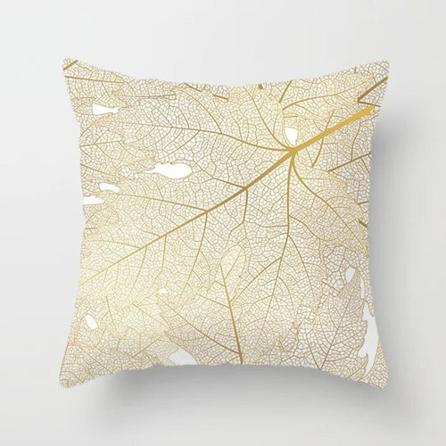 Gold Leaf Cushion Cover for Home Decor