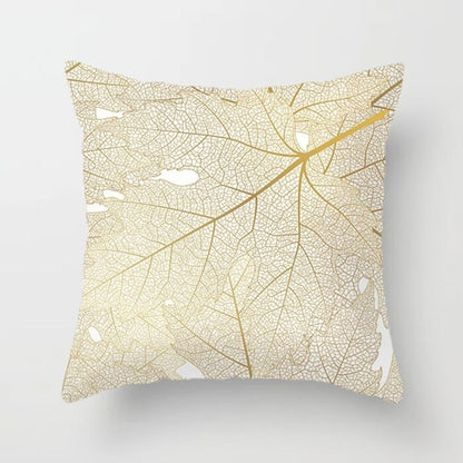 Gold Leaf Cushion Cover for Home Decor