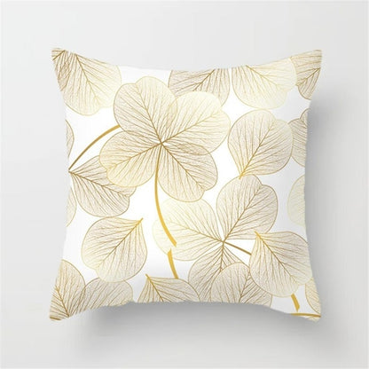 Gold Leaf Cushion Cover for Home Decor