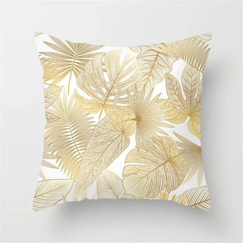 Gold Leaf Cushion Cover for Home Decor