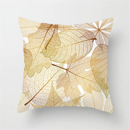 Gold Leaf Cushion Cover for Home Decor