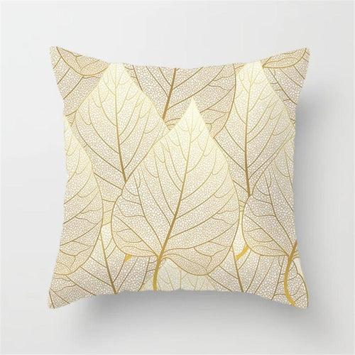 Gold Leaf Cushion Cover for Home Decor