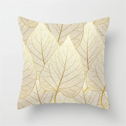 Gold Leaf Cushion Cover for Home Decor