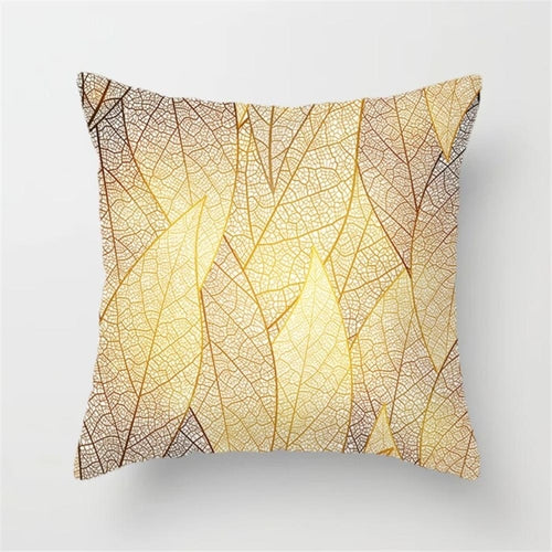 Gold Leaf Cushion Cover for Home Decor