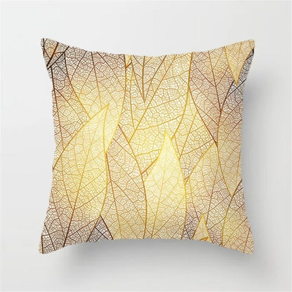 Gold Leaf Cushion Cover for Home Decor