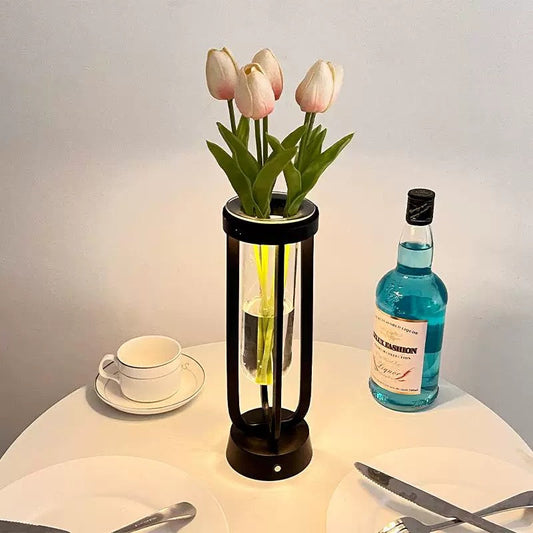 Bronze Glass Vase Lamp