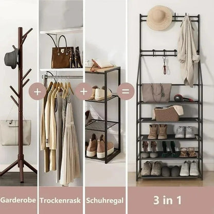 5-Tier Black Shoe Rack