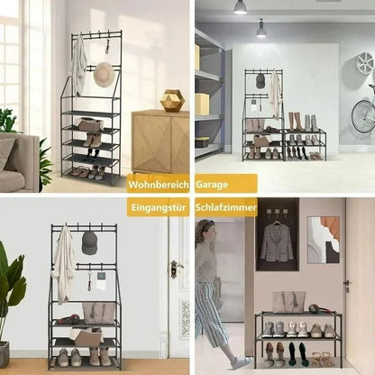 5-Tier Black Shoe Rack