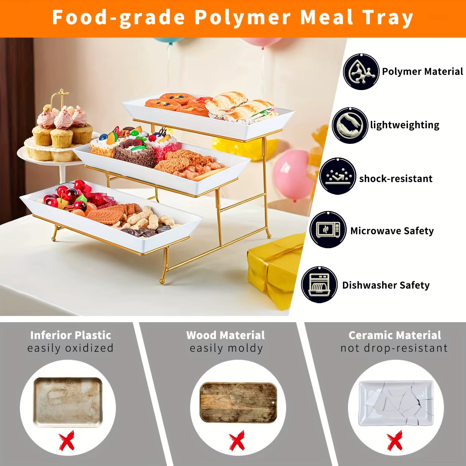 1PCS Three Layer Fruit Tray Rack Buffet Table Cold Plate Creative Fruit Tray Rack Cake Sweet Snacks Fruit Tray Food Display Rack