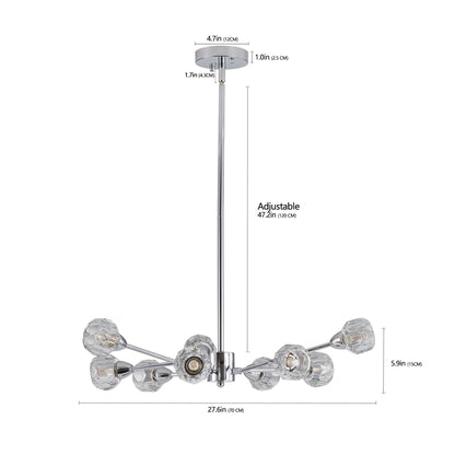 Modern 9-Light Crystal Chandelier