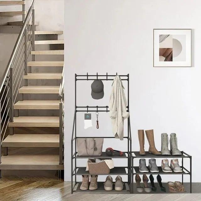 5-Tier Black Shoe Rack