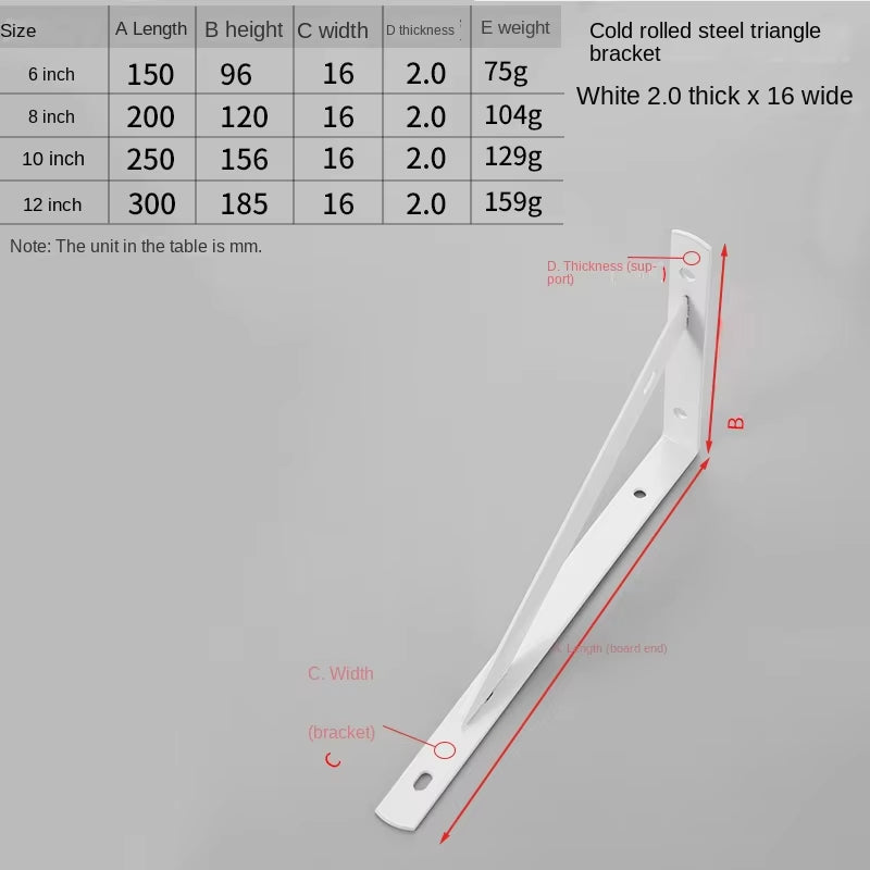 Triangle Storage Bracket Stainless Steel Bracket Thickened Wall Load-Bearing Fixed Right Angle Baffle Bracket Support Tripod
