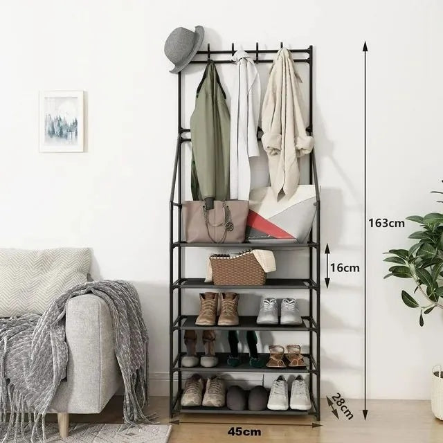 5-Tier Black Shoe Rack
