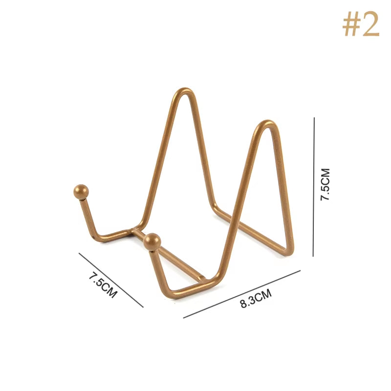 1PCS Iron Art Magazine Display Stand Dish Rack Plate Bowl Picture Frame Photo Book Holder Home Decoration Plate Tabletop