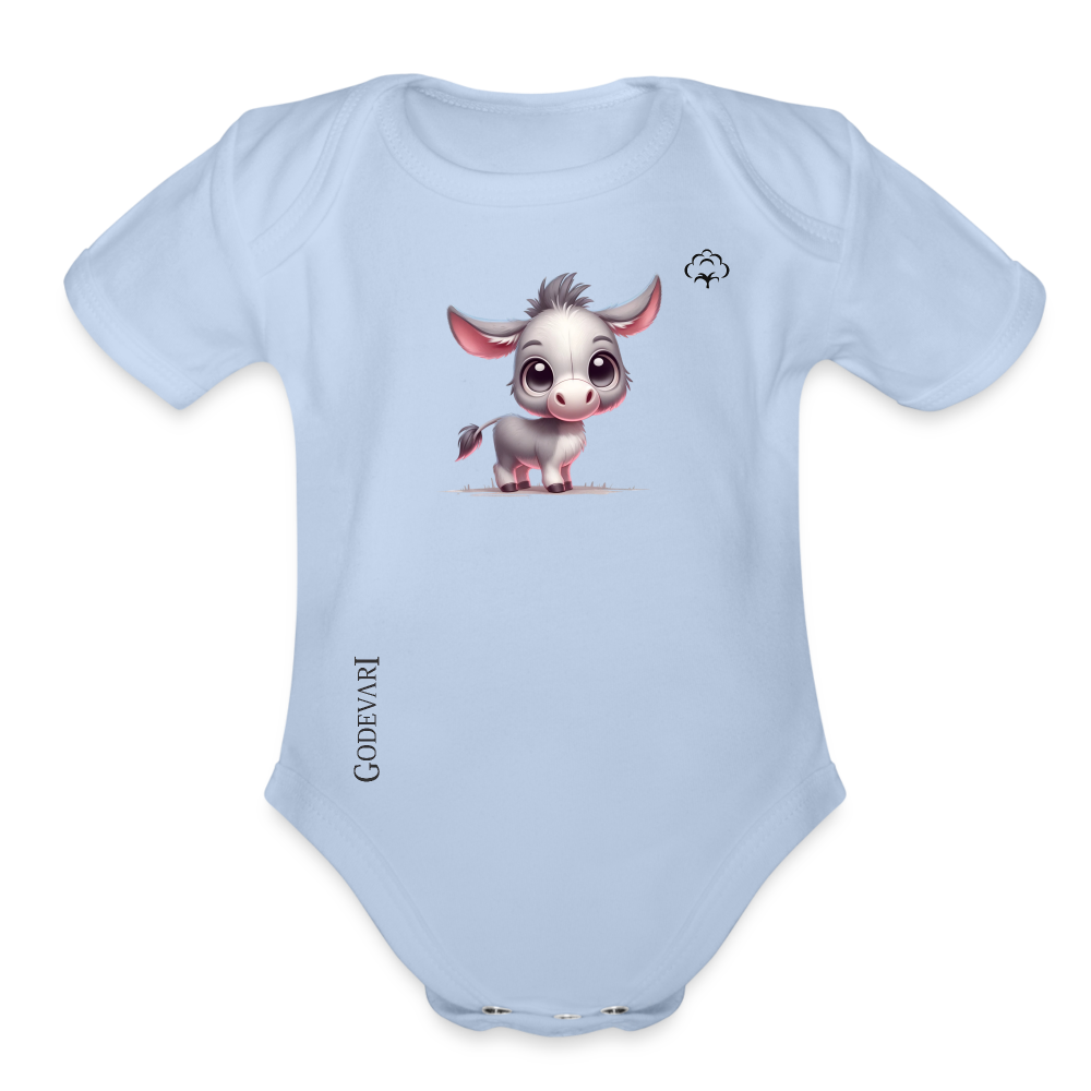 Organic Short Sleeve Baby Bodysuit - sky