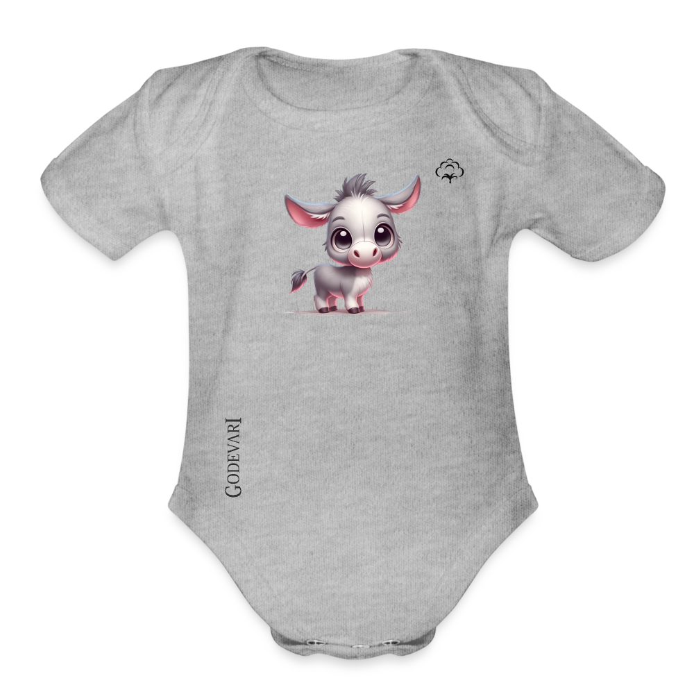 Organic Short Sleeve Baby Bodysuit - heather grey