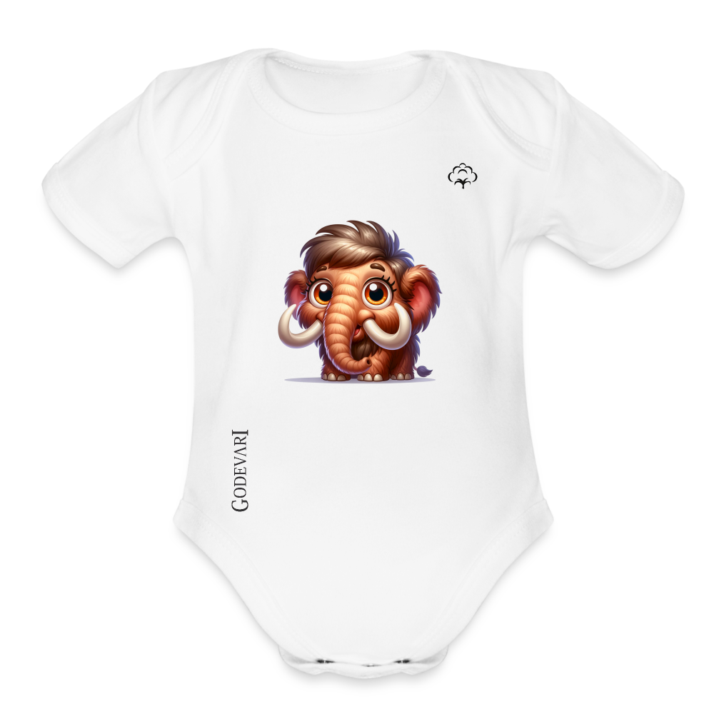 Organic Short Sleeve Baby Bodysuit - white