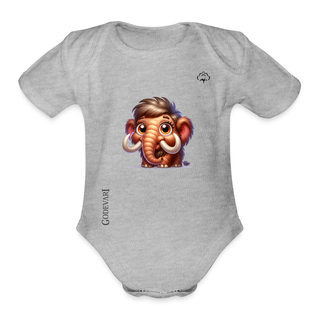 Organic Short Sleeve Baby Bodysuit - heather grey