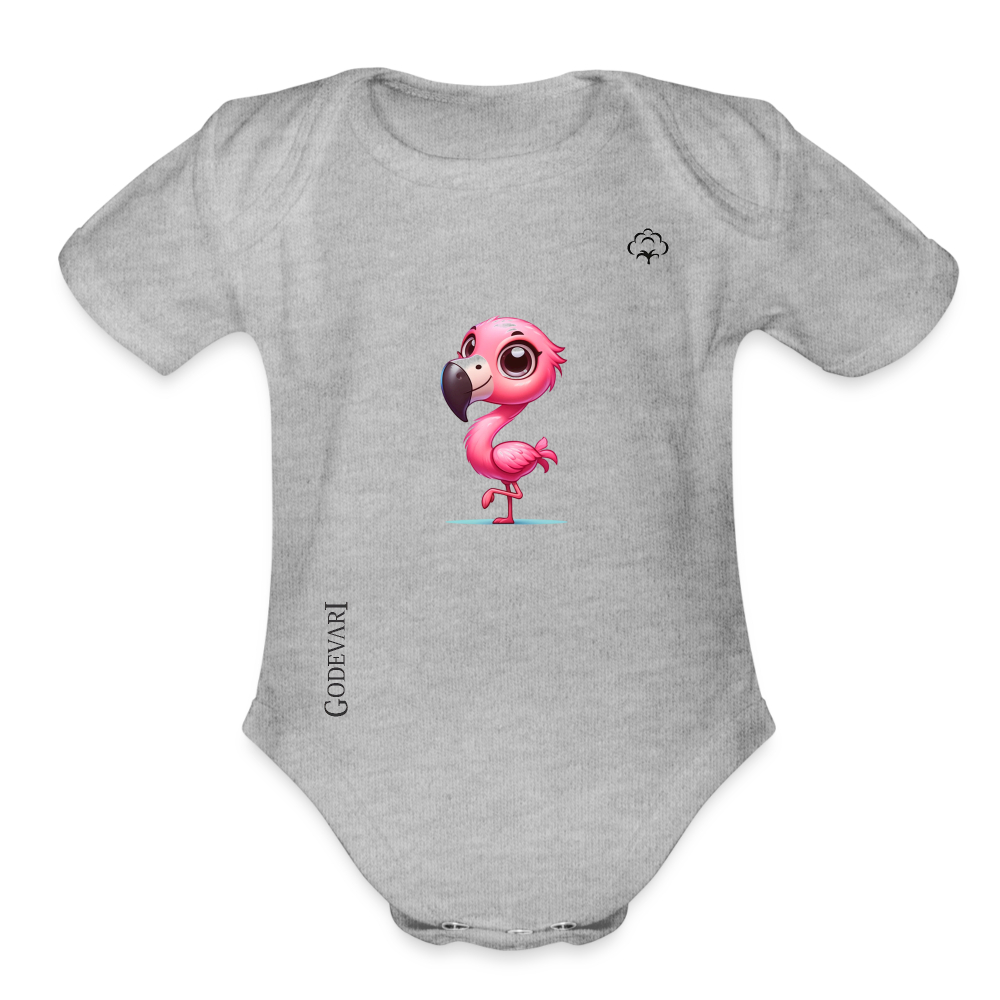 Organic Short Sleeve Baby Bodysuit - heather grey