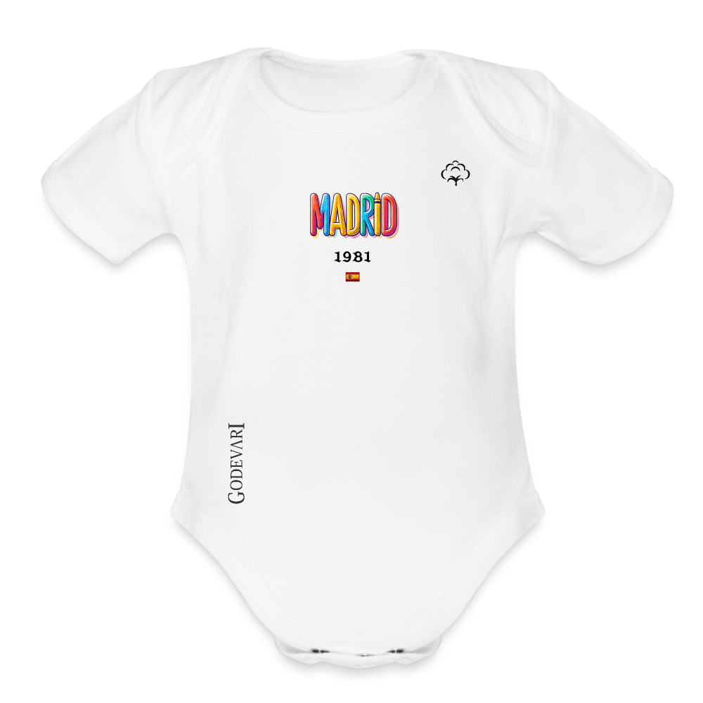 Organic Short Sleeve Baby Bodysuit - white