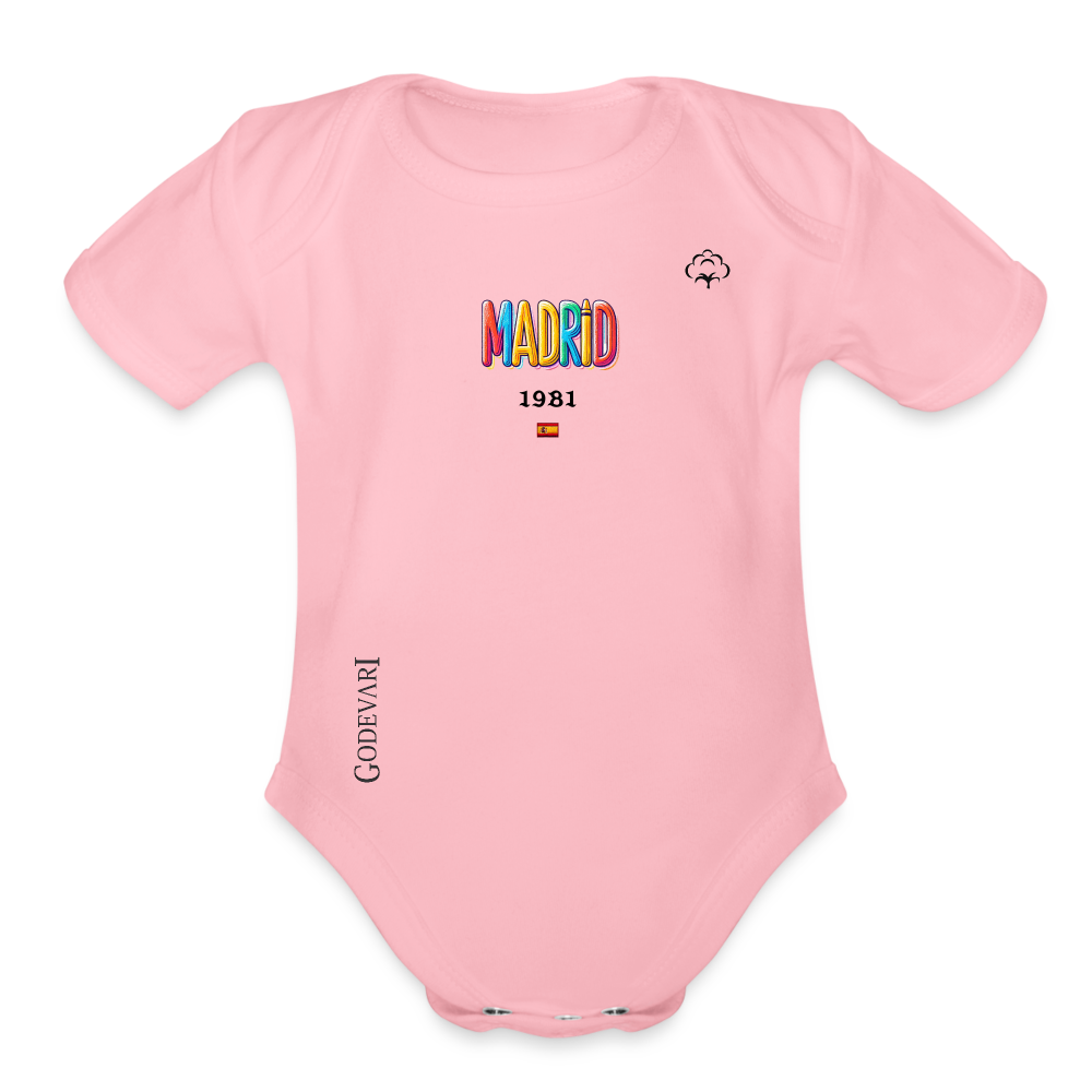 Organic Short Sleeve Baby Bodysuit - light pink