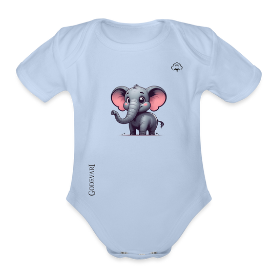 Organic Short Sleeve Baby Bodysuit - sky