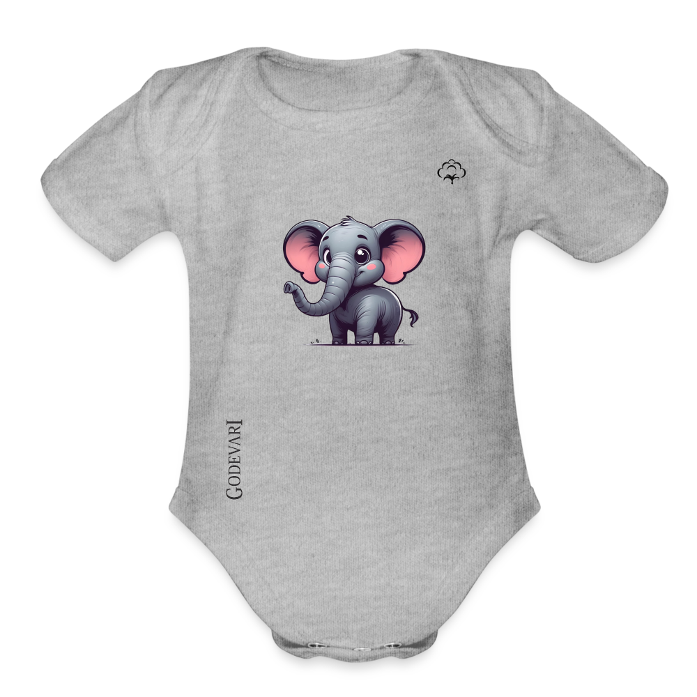 Organic Short Sleeve Baby Bodysuit - heather grey