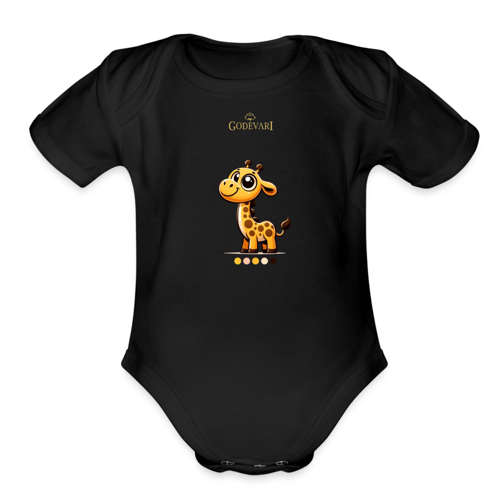 Organic Short Sleeve Baby Bodysuit - black