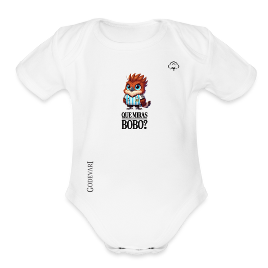 Organic Short Sleeve Baby Bodysuit - white