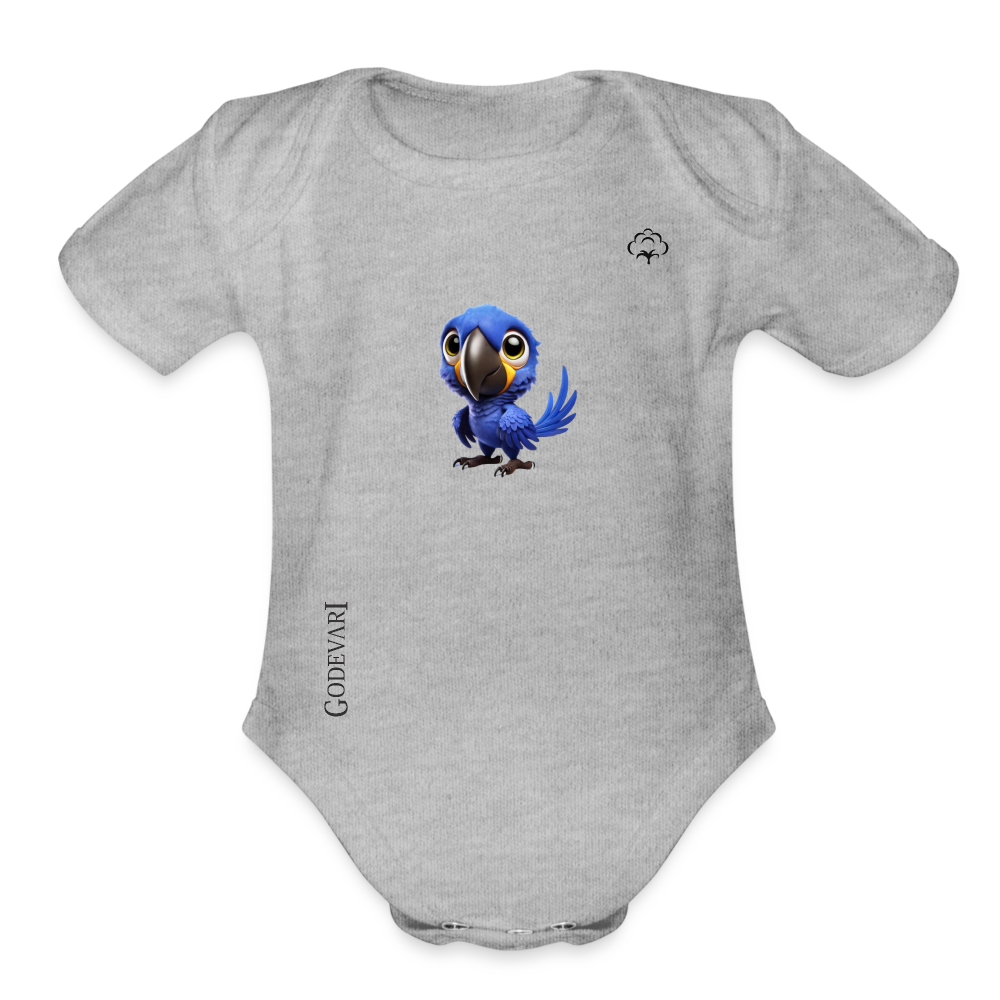 Organic Short Sleeve Baby Bodysuit - heather grey